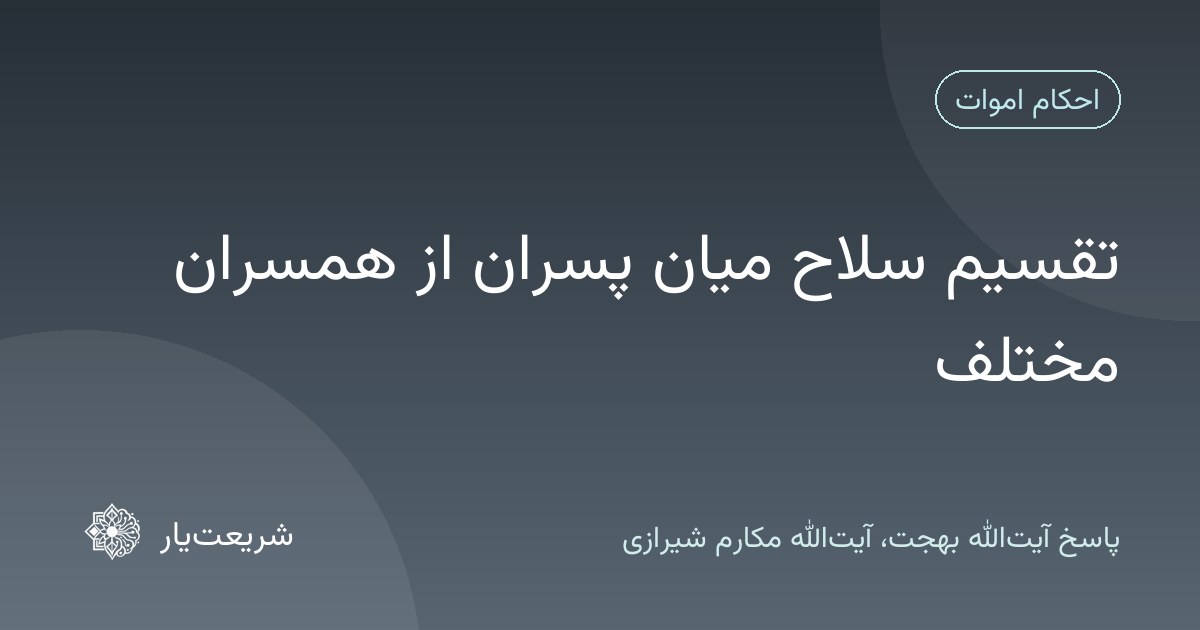 تقسیم سلاح میان پسران از همسران مختلف